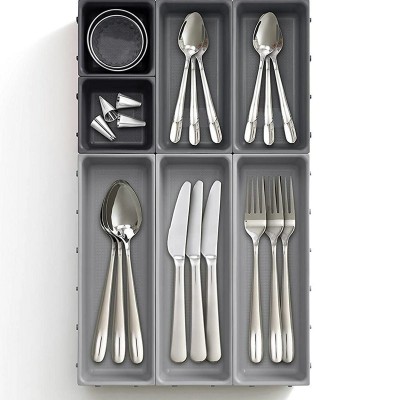 Tableware Storage Combination Drawer Storage Box 7-Piece Gray Kitchen Spoon Storage Plastic Box Knife and Fork Tool Box
