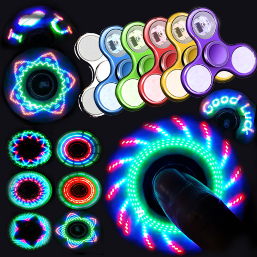color light-emitting fingertip gyro adult electroplating luminous children‘s finger gyro toy