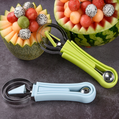 Multifunctional Stainless Steel Fruit Digging Ball Set Platter Tool Carving Knife Watermelon Cutting Ball Digging Tool