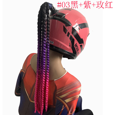 Factory Wholesale Motorcycle Personality Cool Motorcycle Balance Car Helmet Dreadlocks Helmet Braid Helmet Wig