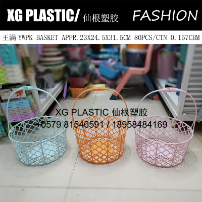 plastic storage basket creative hollow design flower storage basket portable round basket heart pattern receives basket