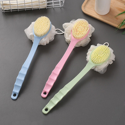 Japanese Style Bath Gadget Bath Brush Bath Towel Brush Back Don't Ask for Long Handle Adult Soft Hair Bath Bath Rub Back Brush