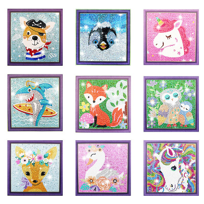 Children's 5d Diamond Painting 5D Size Full Diamond DIY Animal Cat Decorative Painting Cross Stitch Cross-Border Foreign Trade Wholesale