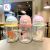 New Pp Cup with Straw Plastic Drinking Cup Children Water Cup Student Summer Cartoon Kindergarten Lanyard Water Bottle