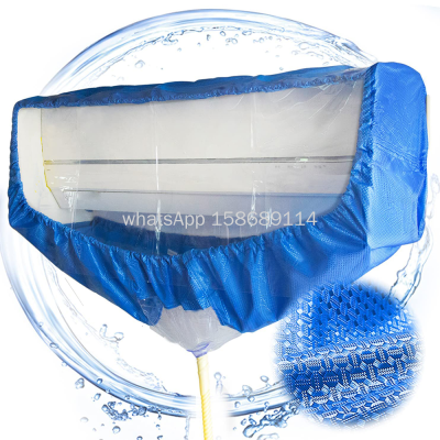 Split Air Conditioning Service Bag with Water Pipe Waterproof Air Conditioner Cleaning Cover with Drain Outlet Dust Prot