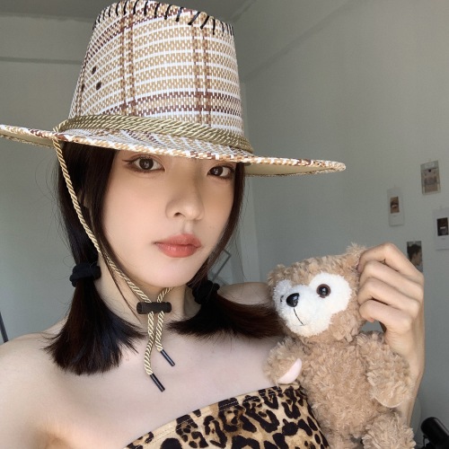 Little Red Book Super Fire Knight Hat Net Red Style Summer Travel Big Brim Sun-Proof Sun Hat Female Leisure British Style Hat 