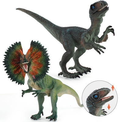 Children's Simulation Jurassic Dinosaur Model Rapids Dragon Double Ridge Dragon Mouth Bake Zhang He Plastic Garage Kits Ornaments Toy