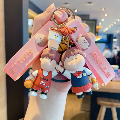 Cartoon Amalith Keychain PVC Cute Doll Key Chain Automobile Hanging Ornament Pendant Accessories Wholesale