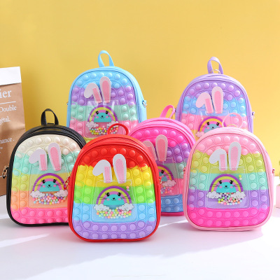 22 Foreign Trade New Rat Killer Pioneer Children Backpack Bubble Music Student Schoolbag Silicone Squeezing Toy Handbag