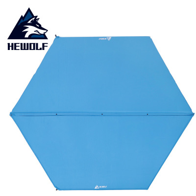 Hewolf Outdoor Thickened Elastic Cotton Hexagonal Tent with Automatic Inflatable Mattress Outdoor Camping Equipment Moisture-Proof Sleeping Mattress
