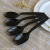 Extra Thick PS Material 14cm Black Disposable Cake Fork West Point Spork Integrated Fruit Fork Independent Spork Dual-Use