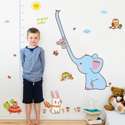 Height Measurement Wall Sticker Wall Sticker Sk9223 Long Nose Elephant Height Measurement Wall Sticker Children's Room Bedroom Kindergarten Classroom Layout