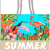 Factory Direct Sales Hot Linen Stitching Seaside Beach Bag 3D High-Definition Printing Letters Cotton String Bag Canvas Bag