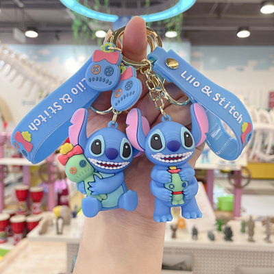 Cartoon Stitch Creative Keychain Cute Doll Pendant Small Gift Bag Hanging Silicone Gift Doll Key Chain