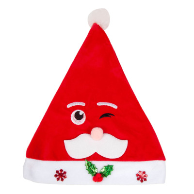 Christmas Hat Blink Old Man Christmas Hat Cartoon Adult and Children Party Flannel Christmas Hat Decorations