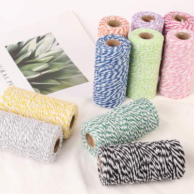 Factory Direct Sales 1.5mm Double-Color Cotton Rope DIY Hand-Woven Tag Rope M/Roll Multi-Color Optional