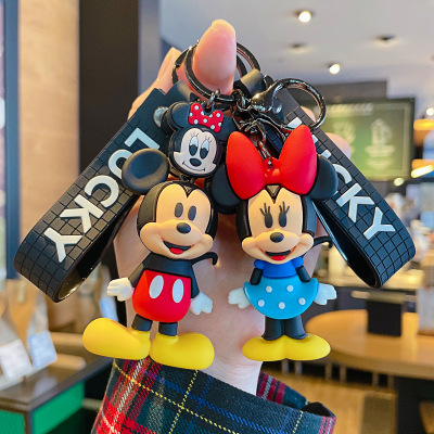 New Creative Cartoon Mickey Minnie Doll Keychain Pendant Couple Bags Car Key Chain Accessories Gift