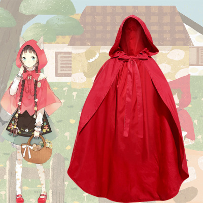 Fairy Tale Little Red Riding Hood Cos Costume Cloak Last Century Work Clothing Lace Cosplay Red Plaid Beer Suit Maid Cross-Border