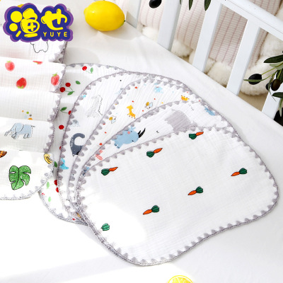 Pure Cotton Newborn Cloud Pillow Milk Spilt Prevent Baby Pillow Case Newborn Baby Eight-Layer Gauze Pillow Low Loft Pillow Flat Pillow