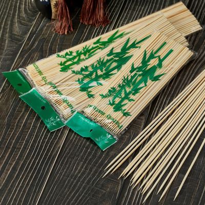 Disposable Bamboo Stick Skewer Skewers Sign Fruit Toothpick Can Carve Writing Invoicing Factory Wholesale Flat Head Sign Spicy Hot Pot