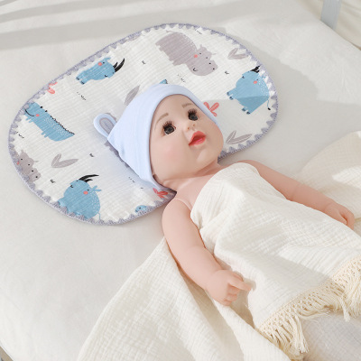 Baby Pillow Towel Cloud Pillow Baby Pillow Ten-Layer Pure Cotton Gauze Newborn Head Protection Pillow Baby Flat Pillow Summer Cool Pillow