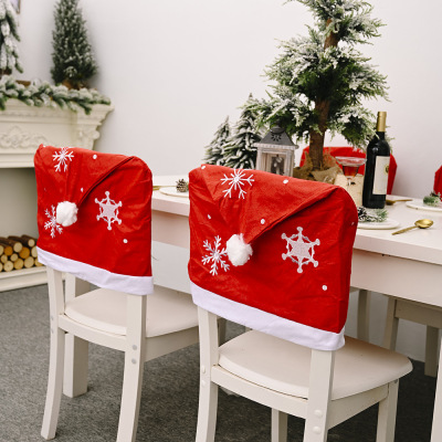 Christmas Decoration Supplies Snowflake Chair Cover Red Chair Cover Chair Cover Dining Room Layout New Chair Cover