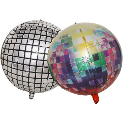 Factory Direct Sales 22-Inch 4D Laser Color Aluminum Balloon Disco Birthday Party Aluminum Foil Balloon