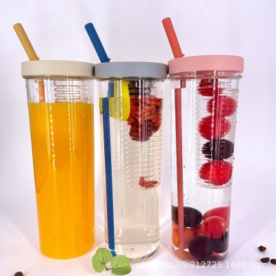 X139 Summer Internet Celebrity Cup Tea Water Separation Good-looking Large Capacity Plastic Sippy Cup Scented Tea Cup Ins Female Student