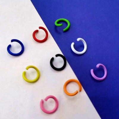 Wholesale 1.2 * 8mm Broken Ring Small Hoop Color Closed Ring DIY Connection Double Ring Metal Ornament Lanyard Ring