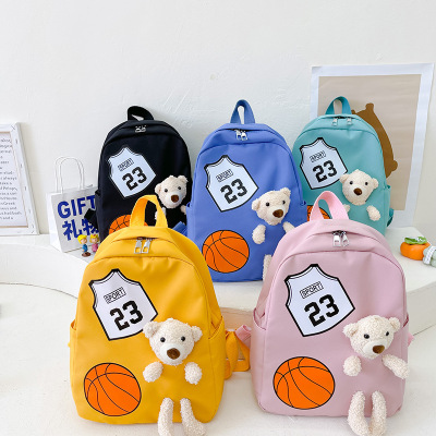 New 2022 Casual Boys and Girls Kindergarten Backpack Western Style Cute Backpack Boys and Girls Lightweight Backpack