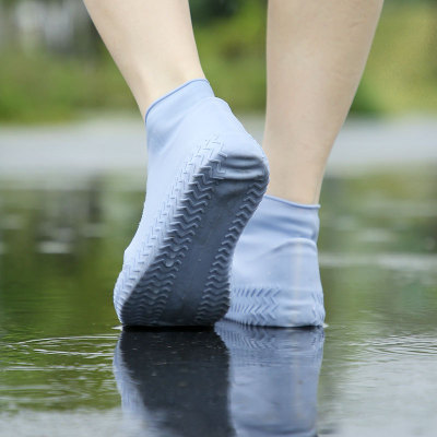 Shoe Cover Waterproof Non-Slip Men's and Women's Rain Boots Cover Thickening Wear-Resistant Sole Children's Silicone Shoe Cover Rainy Day High Tube Rain Shoes