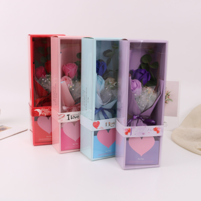 Elegant Color Gift Box Packaging Artificial Rose Soap Flower 520 Valentine's Day Mother's Day Confession Gifts for Girlfriend