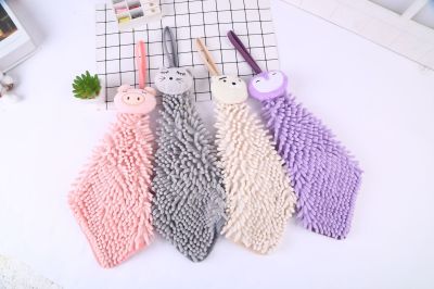 Factory Direct Sales New Home Kitchen Chenille Towel Cartoon Hand Towel Strong Absorbent Cloth