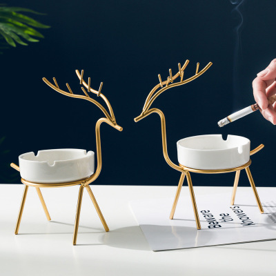 Nordic Creative Simple Home Living Room Ashtray Ins Personality Trendy Office Ceramic Ashtray Decorative Ornaments