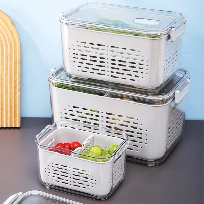 Yi Yi Refrigerator Crisper with Lid Food Storage Box Frozen Finishing Box Egg Storage Box Fruits and Vegetables Storage Box