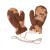 INS Autumn and Winter Solid Color Mittens Warm Spot Universal Brown Cartoon Student Halter Adult Winter Gloves