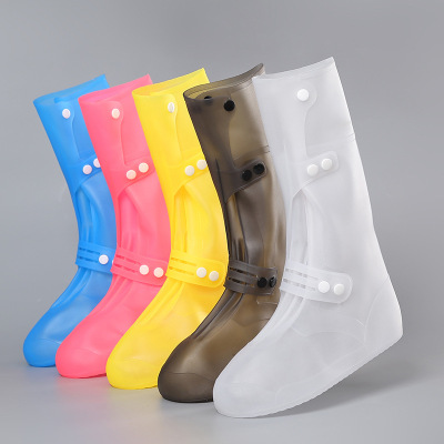 Household Silicone High-Top Waterproof and Rainproof Shoe Cover Folding High-Top Rain Boots Men and Women Outdoor Thickening Shoe Cover Factory Wholesale