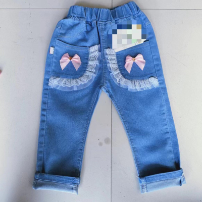 Factory Direct selling children's clothing girls' jeans Spring and Autumn new all-matching little girl trousers