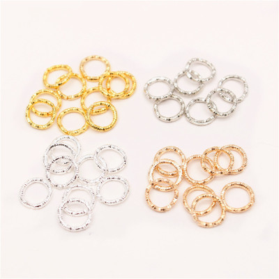 50 Pcs/Pack Braided Ring Embossed Single Circle Twisted Broken Ring Connection Ring 1.2 Thick