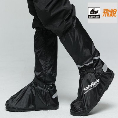 Feirui Shoe Cover High-Top Shoe Cover Black with Extra Lining Oxford Cloth Rain Boots Thickened Sole Waterproof Overshoe Shoe Cover