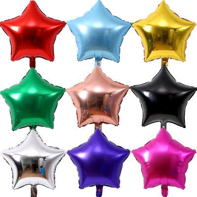 18-Inch Five-Pointed Star Heart-Shaped Aluminum Balloon Solid Color XINGX Balloon Birthday Shop Celebration Party Decoration