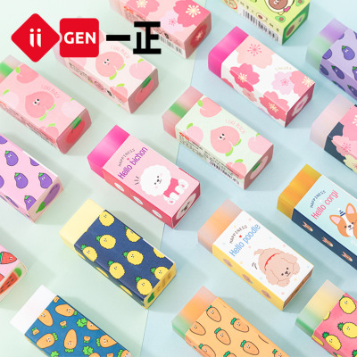 Iigen Yizheng Stationery Cherry Blossom Cartoon Eraser Wipe Clean Cute Eraser Student Stationery Correction Eraser