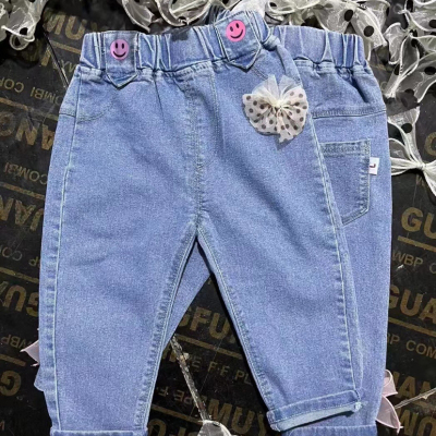 Factory Direct selling children's clothing girls' jeans Spring and Autumn new versatile high waist kid's trousers