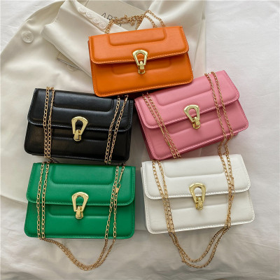 Cross-Border Women's Bag 2022 New Shoulder Bag Simple Western Style Bag Fashion European and American Style Indentation Chain Cross-Body Bag Tide