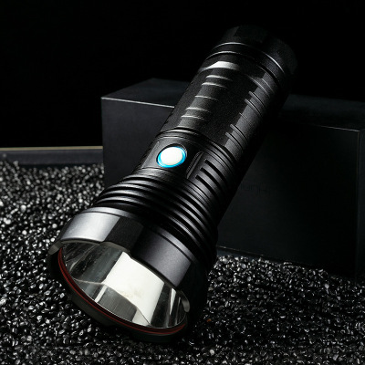 Cross-Border New Arrival Power Torch Outdoor Multifunctional USB Charging Waterproof Flashlight High-Power Handheld Searchlight