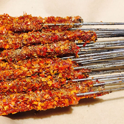 Stainless Steel Flat Stick Barbecue Mutton Skewers Barbecue Skewer Iron Stick Kebabs Utensils Household Baking Stick Tools