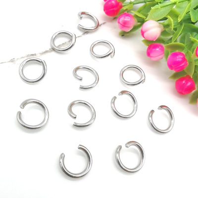 Stainless Steel Single Loop Broken Ring DIY Ornament Bracelet Necklace Accessories Connection Ring Spot Multi-Specification Wholesale