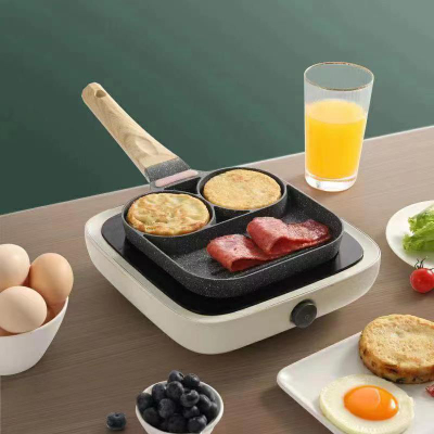 Double Bottom Two Holes Fry Pan