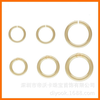 14K Gilded Closed Ring Open Single Circle Us Imported Connection Ring DIY Ornament Accessories Wholesale