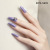 Hot Sale Mid-Length Trapezoid 30 Pieces Handmade Spot Drill Wear Manicure Charming Purple Fake Star Moon Fake Nails with Kit